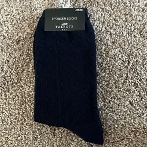 NWT Talbots trouser socks navy blue one size with dot pattern